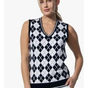 Daily Sports Abruzzo V- Neck Sweater Vest Argyle Cotton-Cashmere Blend | SZ Med
